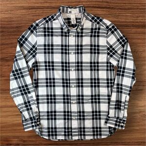 H&M L.O.G.G. Black/Beige Long Sleeve Button Down Shirt. Reg fit. Size Small.
